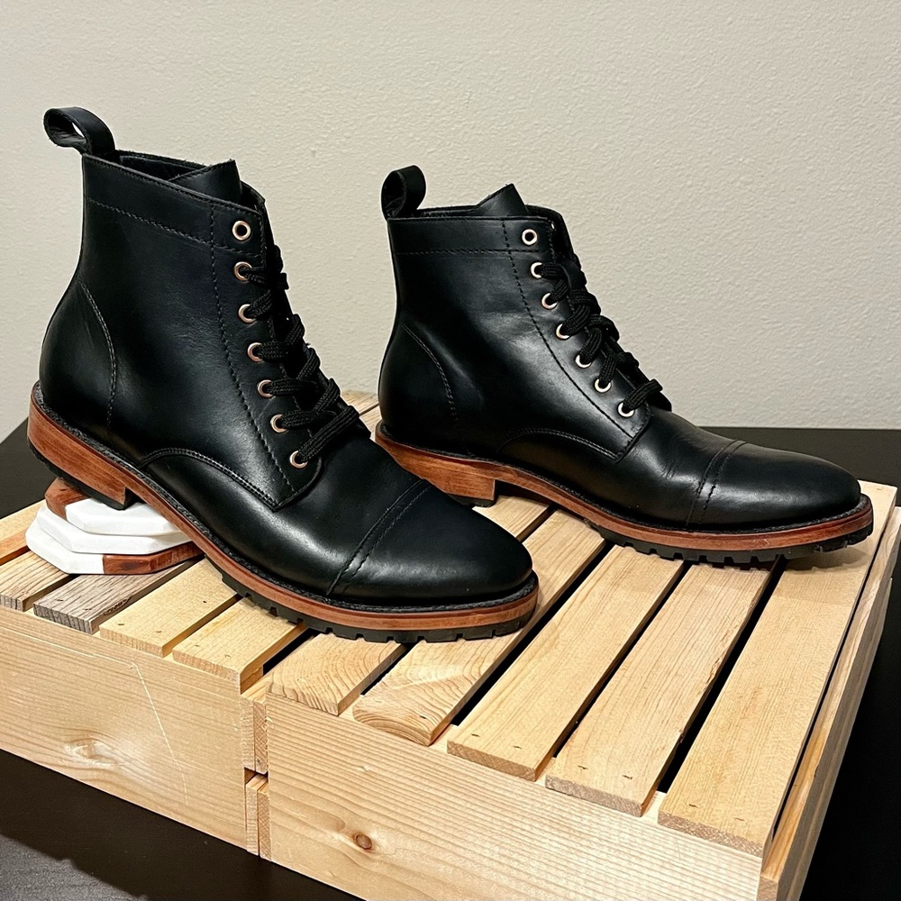 *RARE* PLG/Patina Men’s Leather Breaker Boot | Black, Size 8 1/2